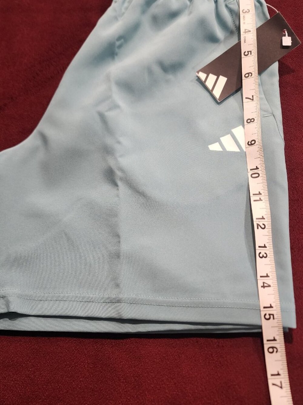 Adidas Boys Athletic Shorts Regular Fit Logo Teal Size Large (14/16) NWT - Picture 10 of 11